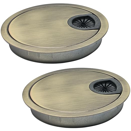 2 Pcs Desk Grommet 3-1/8" / 80 mm, Desk Cord Hole Cover, Cable Grommet Metal by EASYEAH