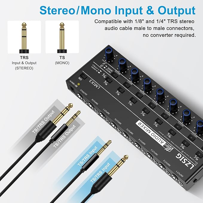 LZSIG Audio Mixer, Stereo Line Mixer - Image 4