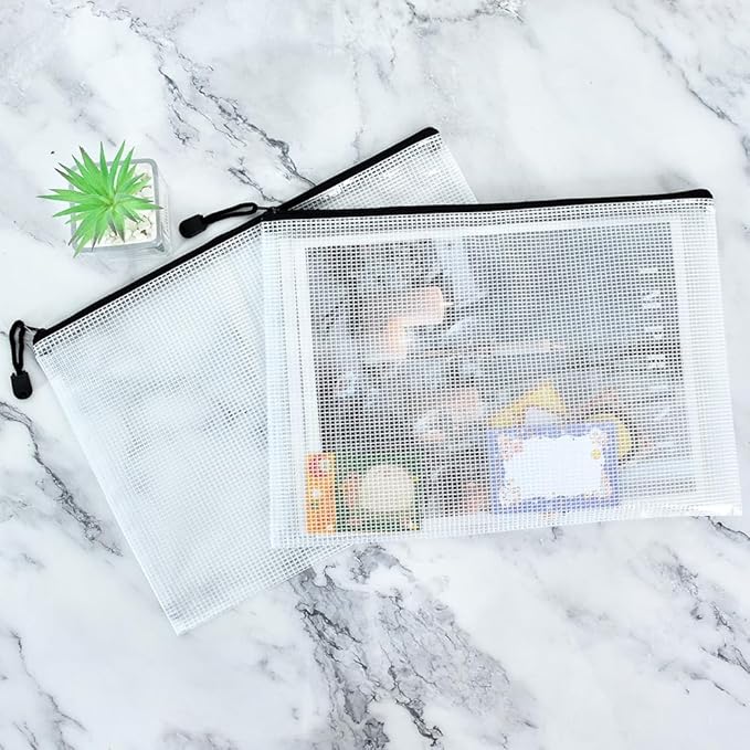 Vuzvuv A5-22 PCS 9.49"x 7.09"Mesh Zipper Pouch Set，Resistant Document File - Image 4
