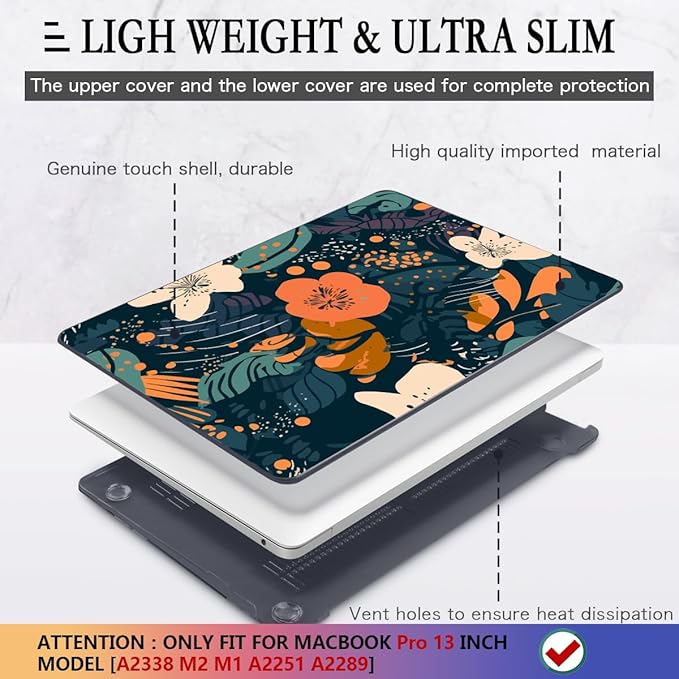 CISSOOK Compatible with MacBook Pro 13 inch Case 2025-2016 Release M2 M1 A2338 - Image 4