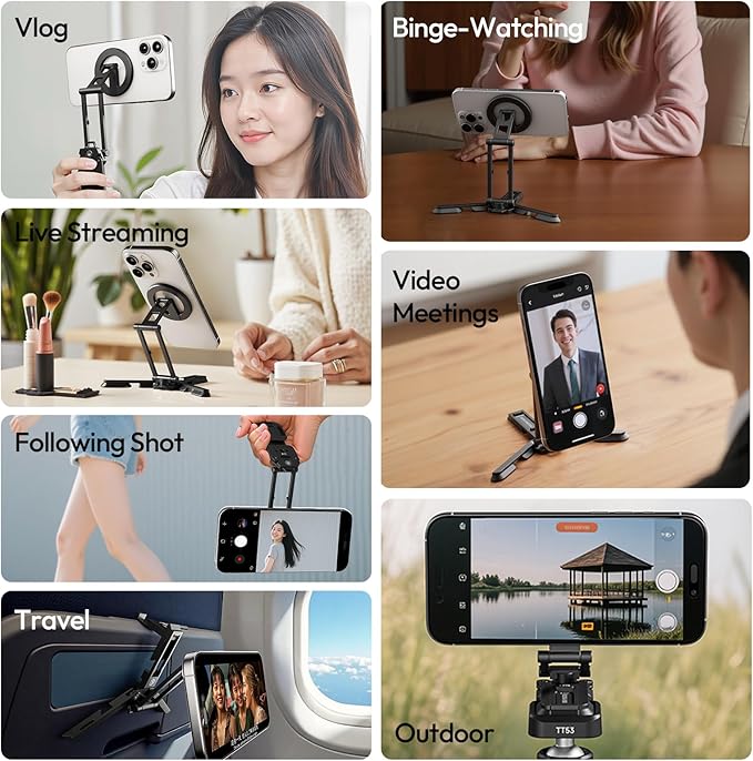 ULANZI Magnetic Phone Tripod Stand, Foldable Mini Tripod - Image 8
