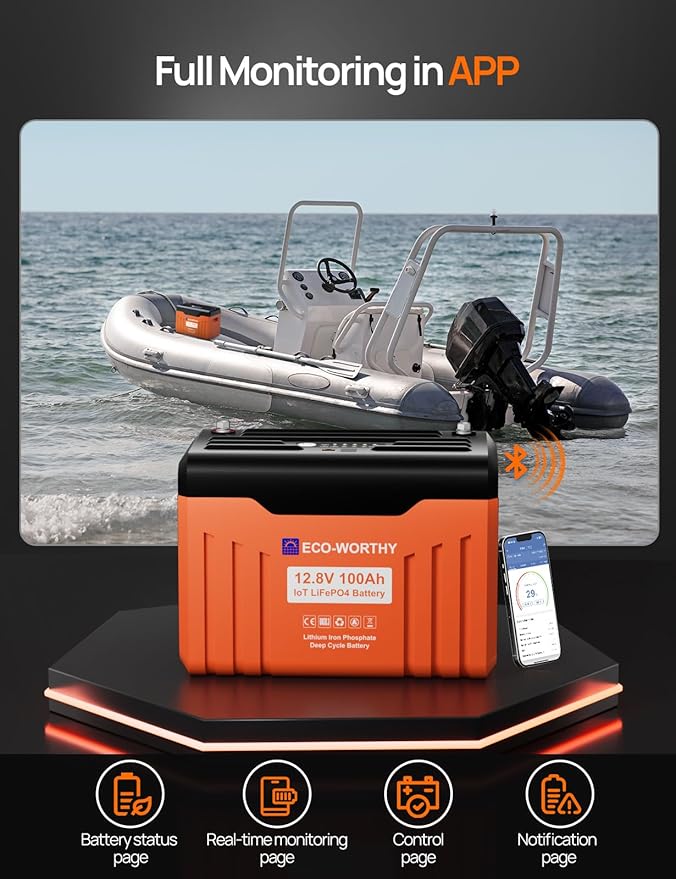 ECO-WORTHY 12V 100AH LiFePO4 Lithium Battery - Image 3