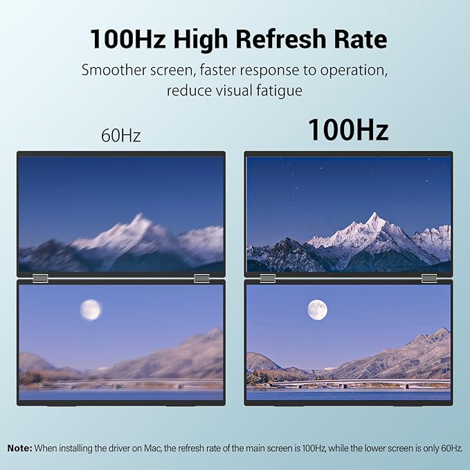 InnoView 18.5" 100Hz Dual Portable Monitor Built-in Speakers 115% sRGB - Image 3