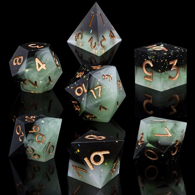 ARUOHHA Sharp Edges Dice Set DND Handmade Resin Dice - Image 3
