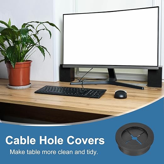 uxcell 4Pcs Cable Cord Grommet, 1-3/8" Rubber Desk Grommets Wire Pass Through - Image 6