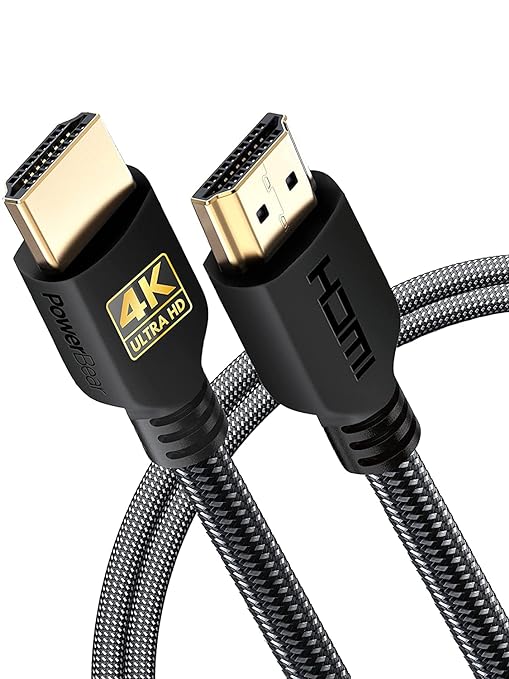 PowerBear 4K HDMI Cable 6 ft | High Speed, Braided Nylon & Gold Connectors by PowerBear