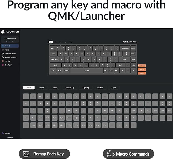 Keychron K6 Pro Wireless Custom Mechanical Keyboard, QMK/Launcher Programmable - Image 2