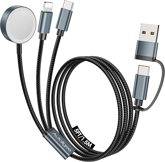 5FT iWatch Charger 3 in 2 for Apple Watch Charger Travel Essentials Multi by Autallgee