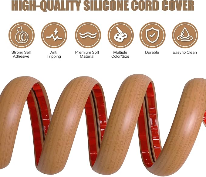 Floor Cord Cover Cavity 0.8"x0.37" Self Adhesive Cord Hider, 3.3FT Low Profile - Image 3