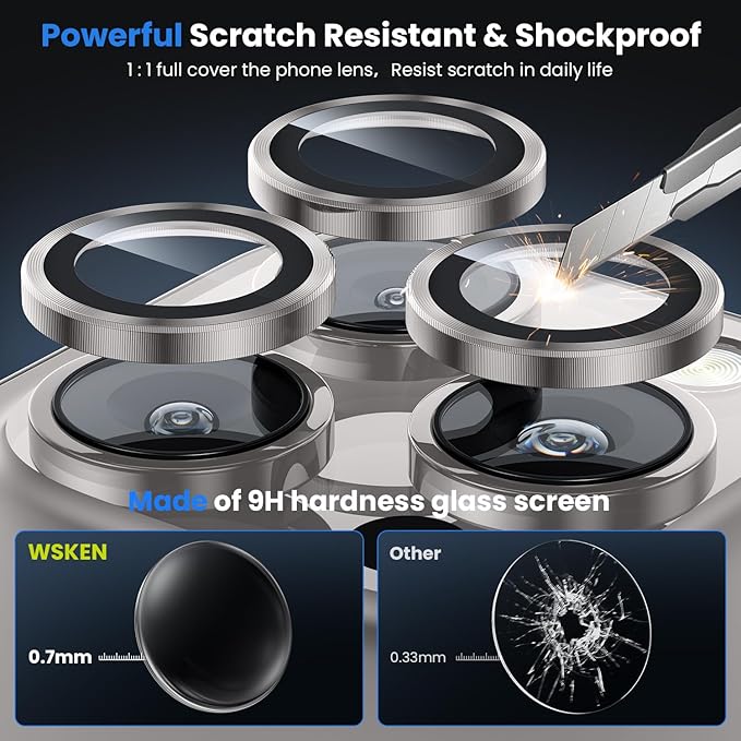 WSKEN for iPhone 16 Pro/iPhone 16 Pro Max Camera Lens Protector - Image 3