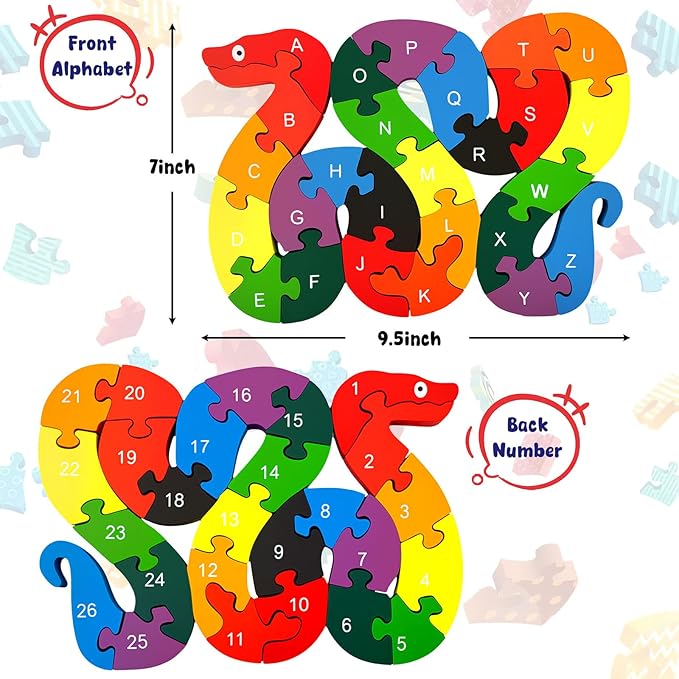 LovesTown Montessori Wooden Alphabet Puzzle - Image 2