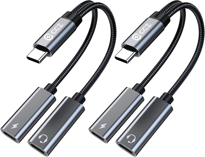 2PCS USB C Headphone Splitter, CCZ CA01 USB C to Type C Headphone Jack and by Yinyoo