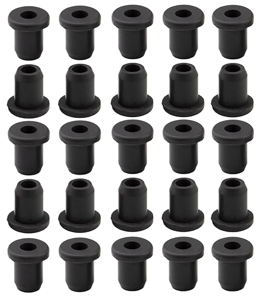 25 pcs 5/16" Drill Hole，3/16" ID Black Silicone Top hat Rubber Grommets by Unknown