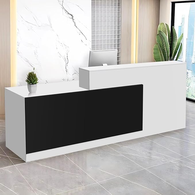 Reception Desk with Counter Modern Checkout Counter with Lockable Drawer by Unknown