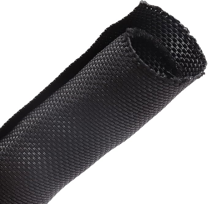 Braided-Wiring-Loom Black Mesh Woven Split-Sleeves by Sunnarepoon