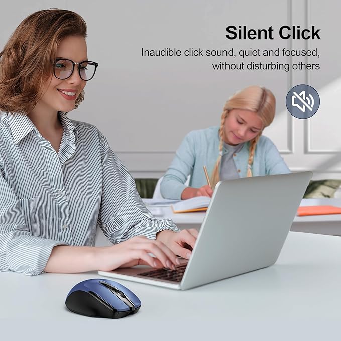 TECKNET Wireless Mouse Rechargeable 4800 DPI Silent USB A & Bluetooth Mouse 6 - Image 6