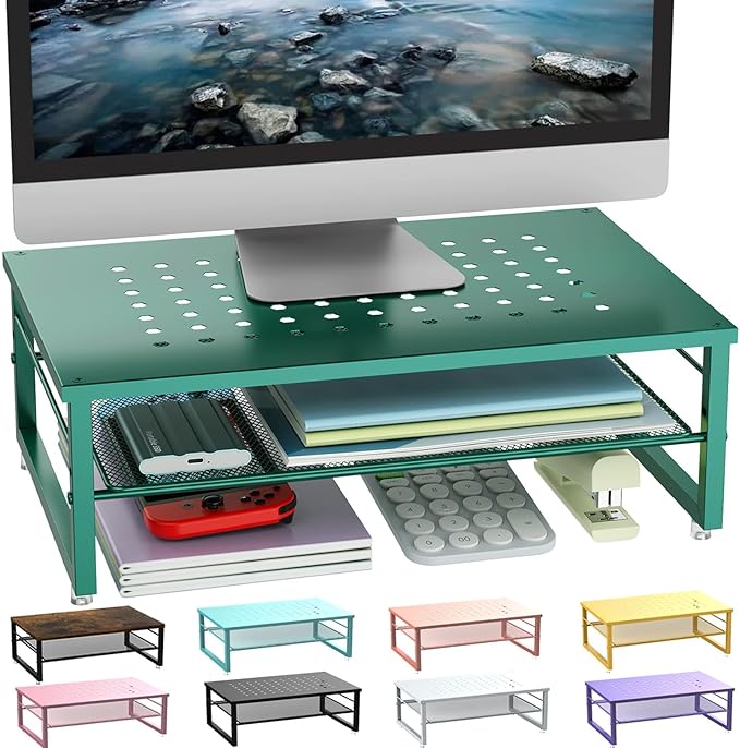 gianotter 2-Tier Metal Monitor Stand Riser, Desk Organizer by gianotter
