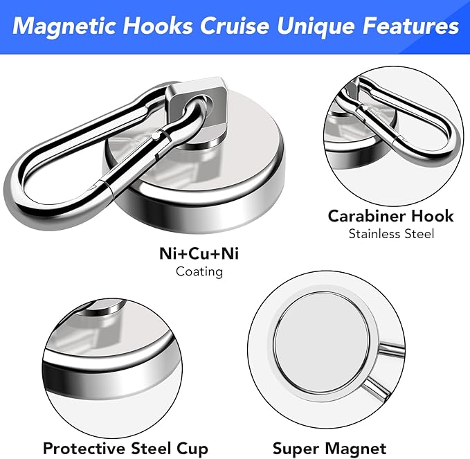 LOVIMAG Magnetic Hooks for Cruise Cabins, 70LBS Swivel Magnet Hooks, Cruise - Image 4