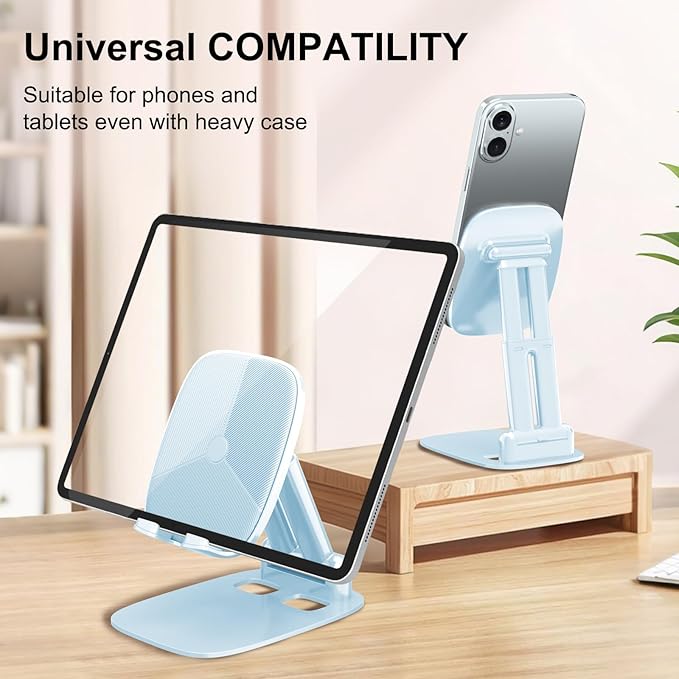 DEERLAMN Cell Phone Stand for Desk, Height Adjustable Cell Phone Holder - Image 3