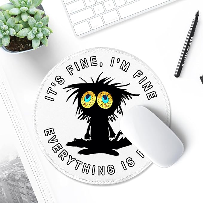 ITNRSIIET Round Mouse Pad with Stitched Edge Premium-Textured Waterproof - Image 6