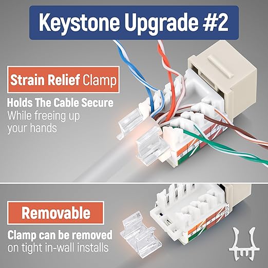 Everest Media Solutions 45° Angled CAT6A Keystone Jack in Ivory - Image 4