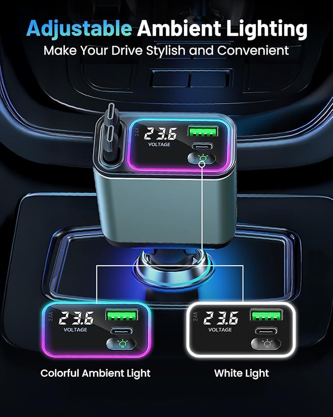 4 in 1 Retractable Car Charger - Image 6