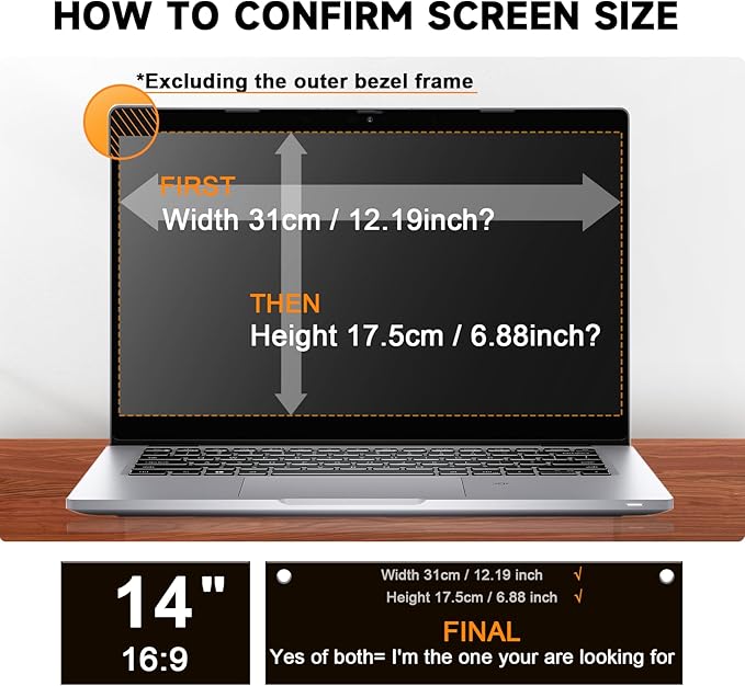Mamol Laptop Privacy Screen 14 Inch Compatible - Image 5