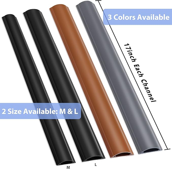 Cord Hider Floor 68in, Large Capacity Floor Cord Cover, Hard PVC Wire Cover - Image 6
