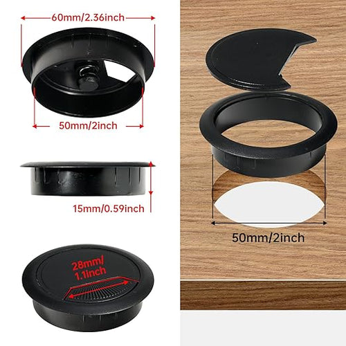 12 Pcs Desk Grommet 2 inch, Desk Hole Grommet, Cable Grommet, Desk Hole Cover - Image 2