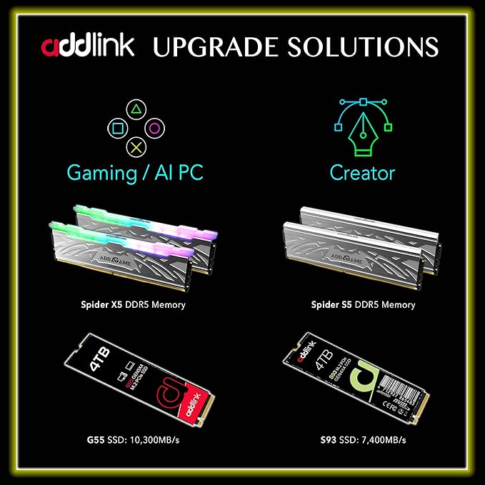 Addlink G55 1TB PCIe 5.0 Gen5 NVMe M.2 SSD- Up to 10, 200 MB/s - Image 6