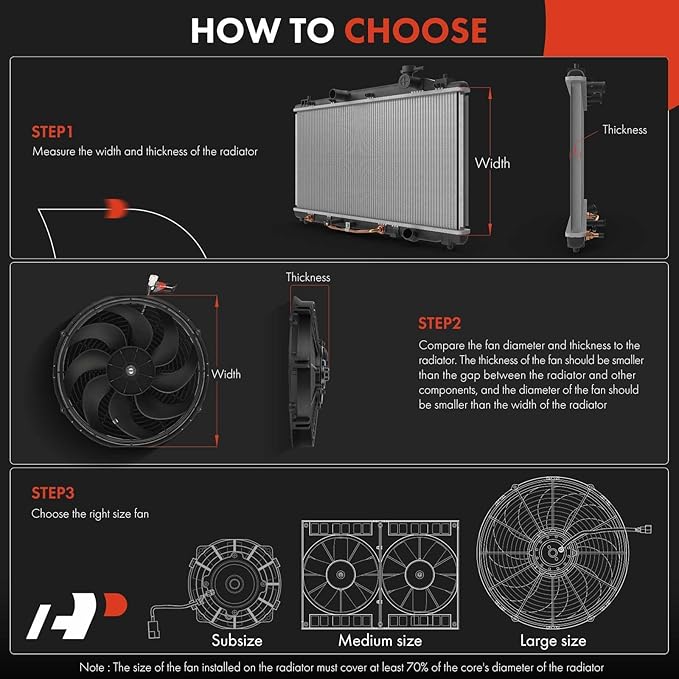 A-Premium 6.5'' 6.5 inch Slim Fan Pull Universal Electric Radiator Cooling Fan - Image 6
