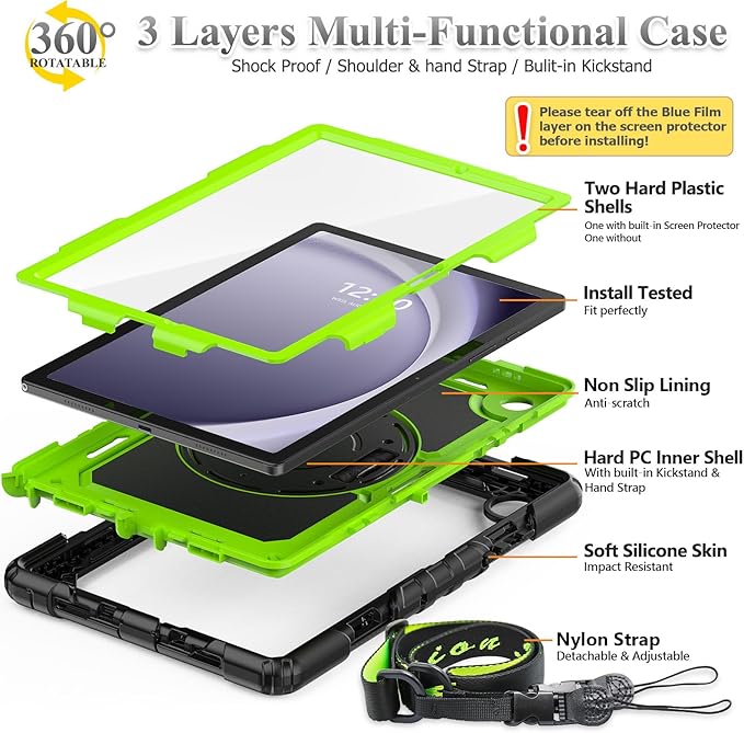 SEYMAC stock Case for Samsung Galaxy Tab A9+ Plus 11'', Full-Body Drop - Image 7