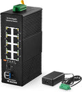MokerLink 8 Port Gigabit Industrial DIN-Rail Ethernet Switch, 2 SFP Ports by MokerLink