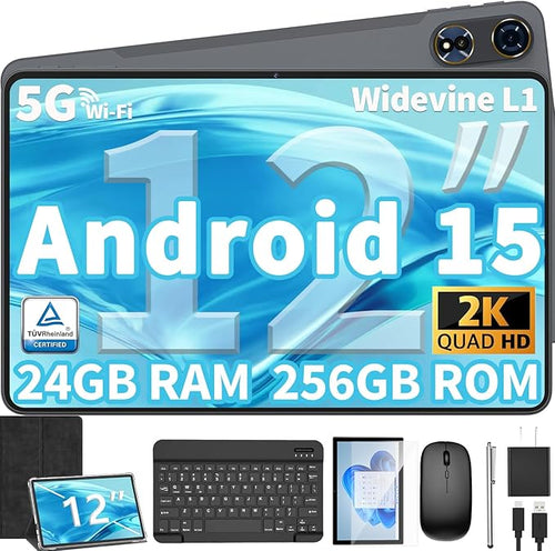 12 Inch Tablet Android 15 Tablets, 2025 Upgraded Android Tablet by QDDQ