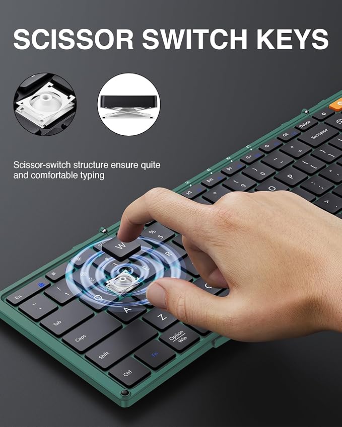 ProtoArc Foldable Bluetooth Keyboard, XK01 Folding Wireless Portable Keyboard - Image 6