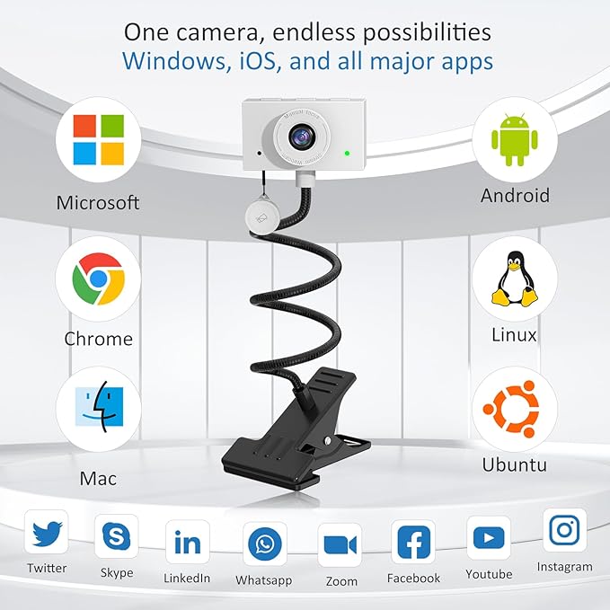 Webcam 1080P for PC, Eye Contact Webcam for Desktop Computer - Image 7