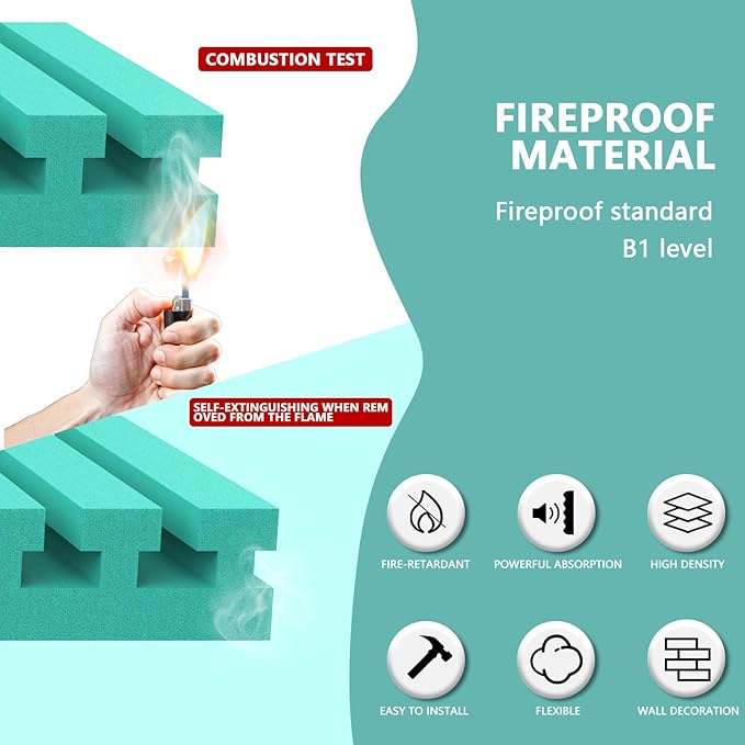 Sound Proof Foam Panels for Walls， 24pack 1" X 12" X 12" Acoustic Foam Panels - Image 4
