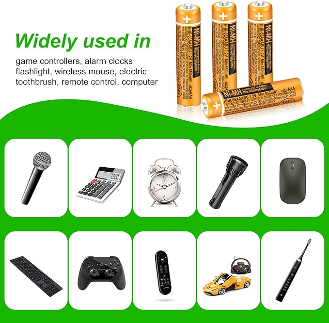 6 Pack HHR-55AAABU NI-MH Rechargeable Battery 550mAh AAA 1.2V Batteries - Image 6