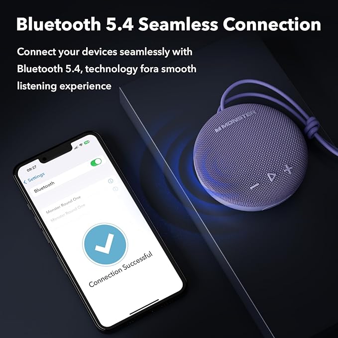 Monster Bluetooth Speaker, IPX8 Shower Speaker Waterproof, Extra Long Playtime - Image 4