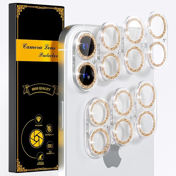 beuxece for 6 Pack iPhone 16 / iPhone 16 Plus Camera Lens Protector 9H Tempered by Beuxece