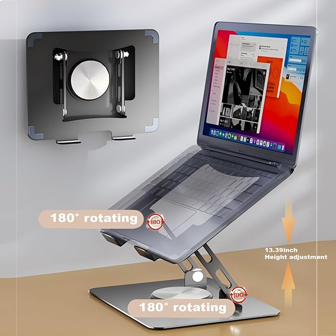 Laptop Pad 360 Rotating Laptop Stand 2 Adjustable Angle and 0-13 inches Tall - Image 4