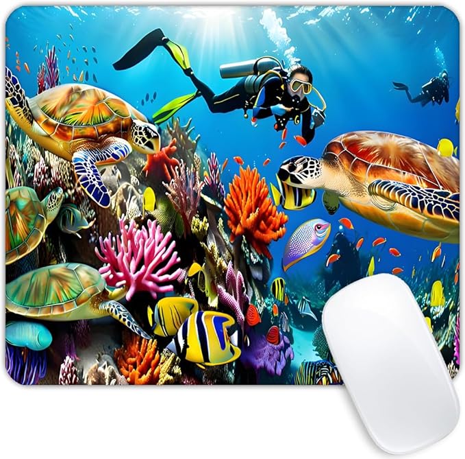 Marine Turtle Mouse pad Customized Mousepad Non-Slip Rubber Base Mouse Pads by Goodsprout
