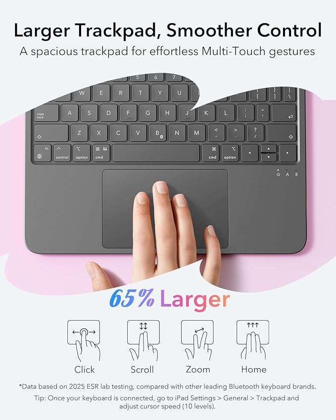 ESR for iPad 11th/10th Gen Flex Keyboard Case, Ultra-Light Magnetic Detachable - Image 6