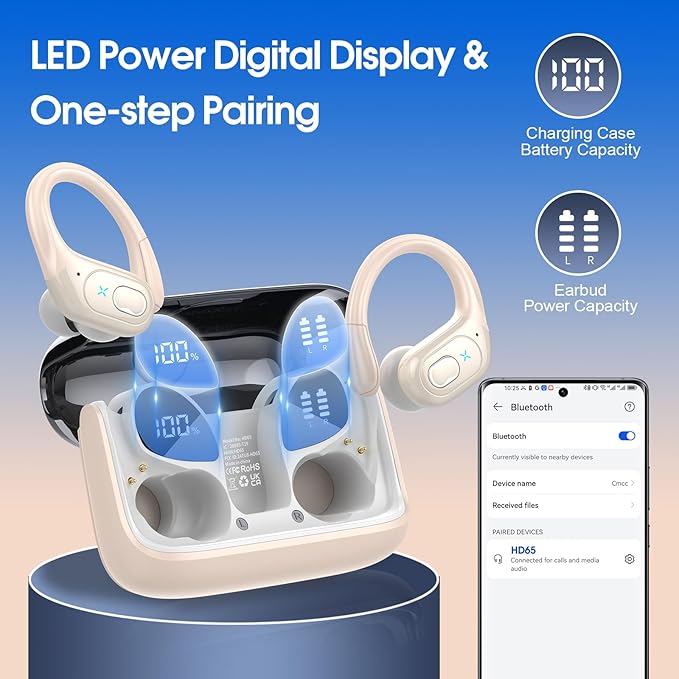 Wireless Earbuds 75hrs Bluetooth 5.4 Headphone Sport, 2025 Bluetooth Earbuds - Image 6