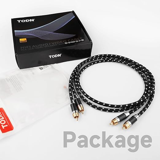 TODN RCA Cables Audiophile Male to Male Stereo Shielded HiFi OFC Car Audio RCA - Image 8