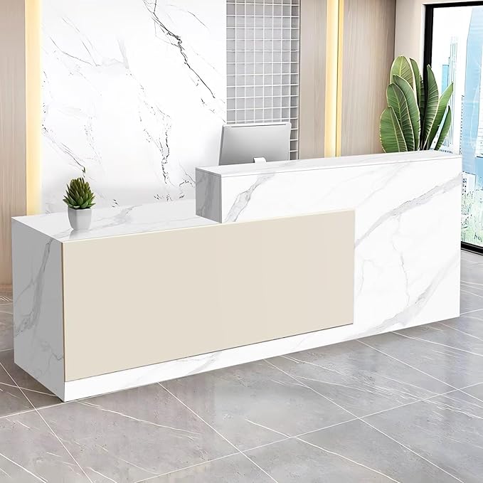 Reception Desk with Counter Modern Checkout Counter with Lockable Drawer by Unknown