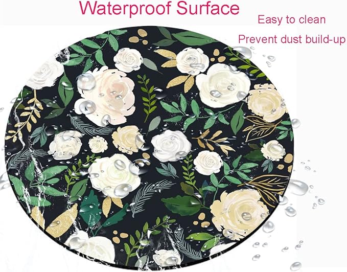 Round Mouse Pad, Floral Mouse Pad, Washable Mousepads - Image 4