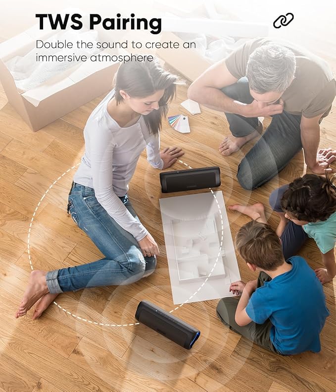 Bluetooth Speaker with HD Sound, Portable Wireless, IPX5 Waterproof, TWS Pairing - Image 5