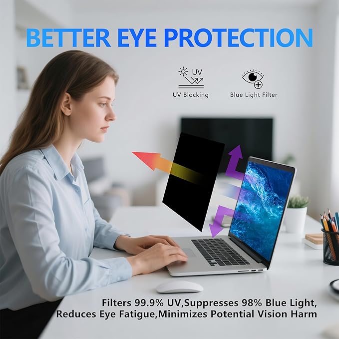 4-Way Laptop Privacy Screen Shield 13.3 Inch, Removable 16:9 Aspect 360° - Image 4