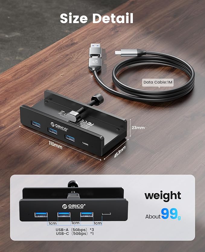 ORICO USB Hub 3.0, Clamp USB Hub - Image 6
